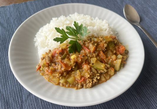 青パパイヤキーマカレー